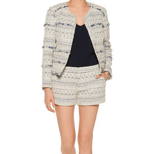 NWOT Joie Blue & White Metallic Tweed Shorts 00